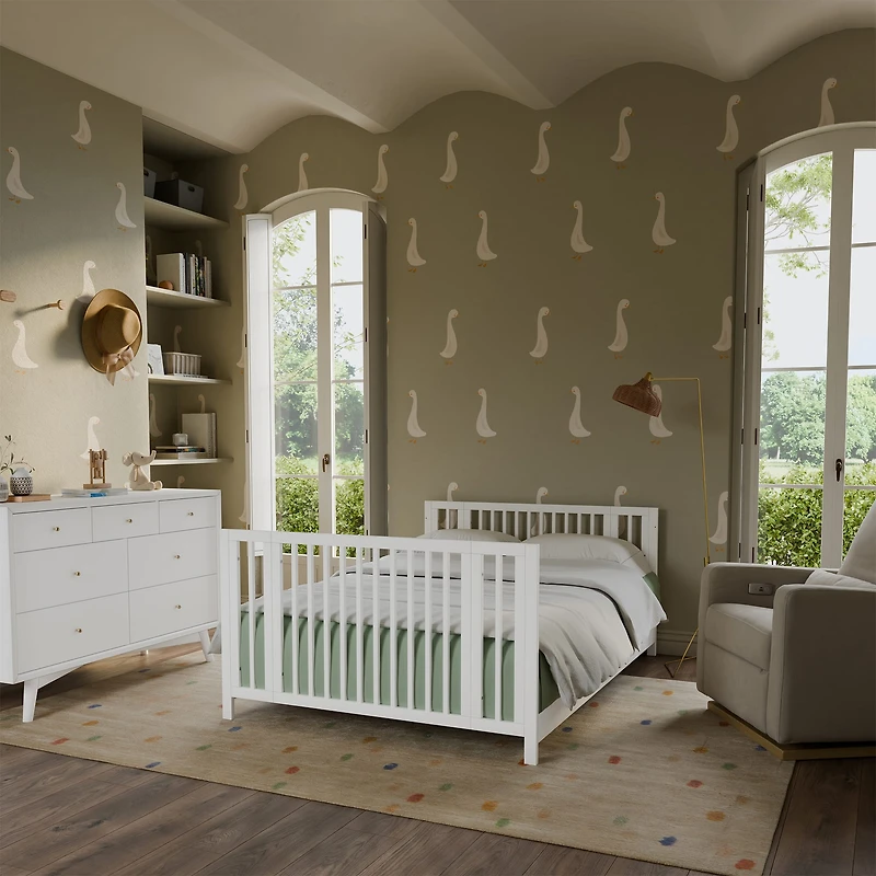 Rolli 9-in-1 Convertible Crib - White 