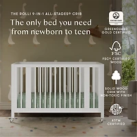 Rolli 9-in-1 Convertible Crib - White 