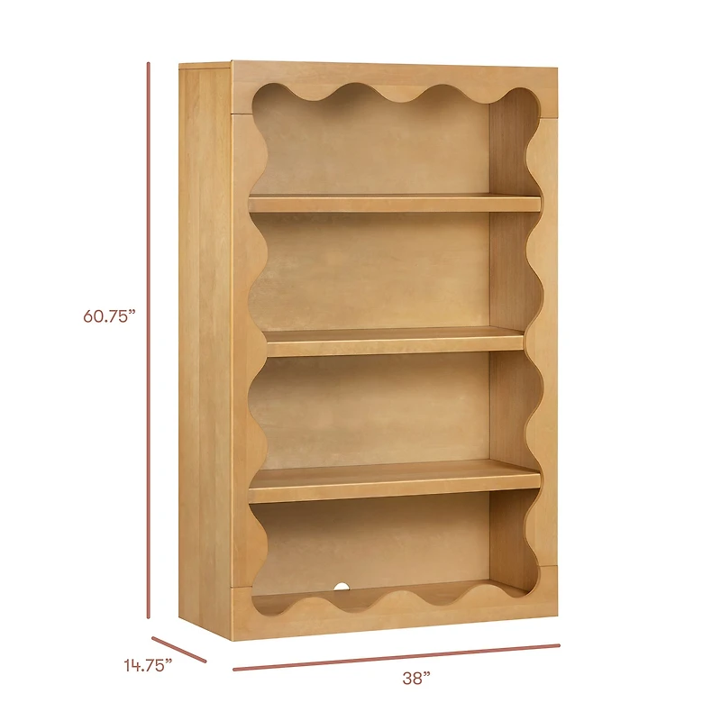 Lido Wave Bookcase - Honey