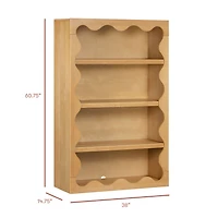 Lido Wave Bookcase - Honey