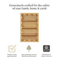 Lido Wave Bookcase - Honey