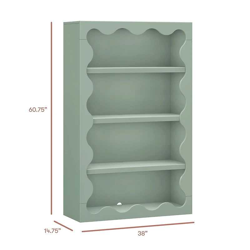 Lido Wave Bookcase - Sage