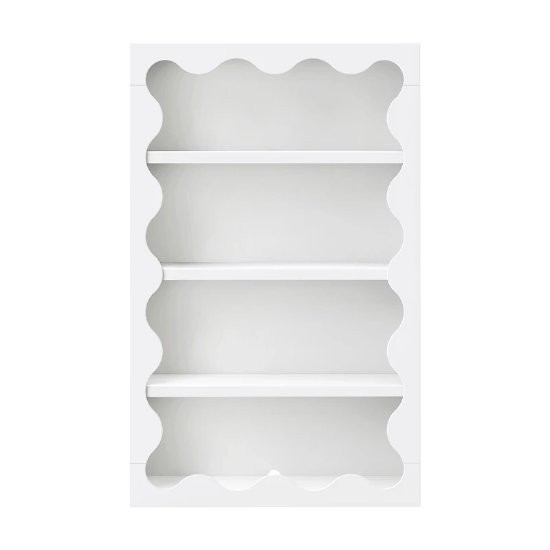 Lido Wave Bookcase - White