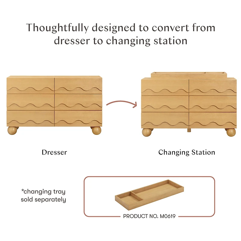 Lido Wave 6-Drawer Assembled Dresser