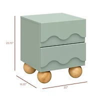 Lido Wave Nightstand - Sage