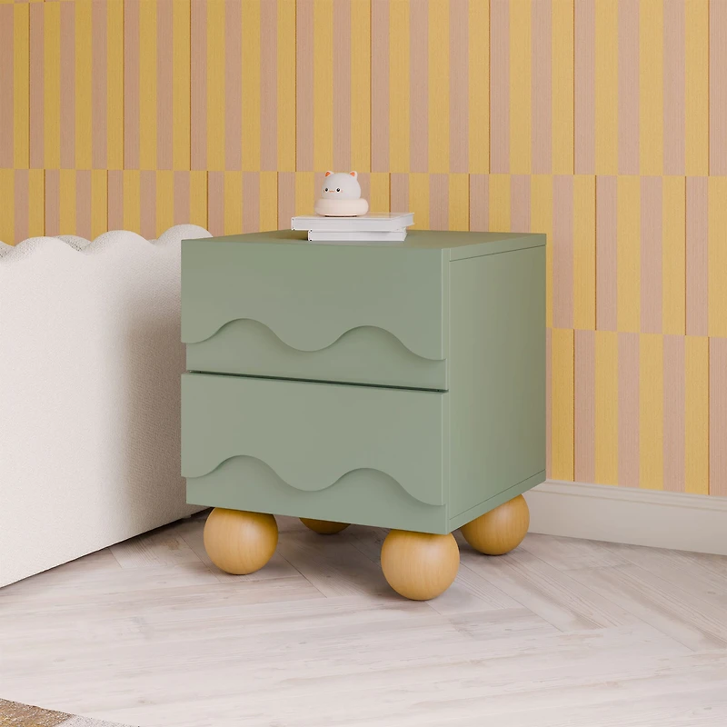 Lido Wave Nightstand - Sage