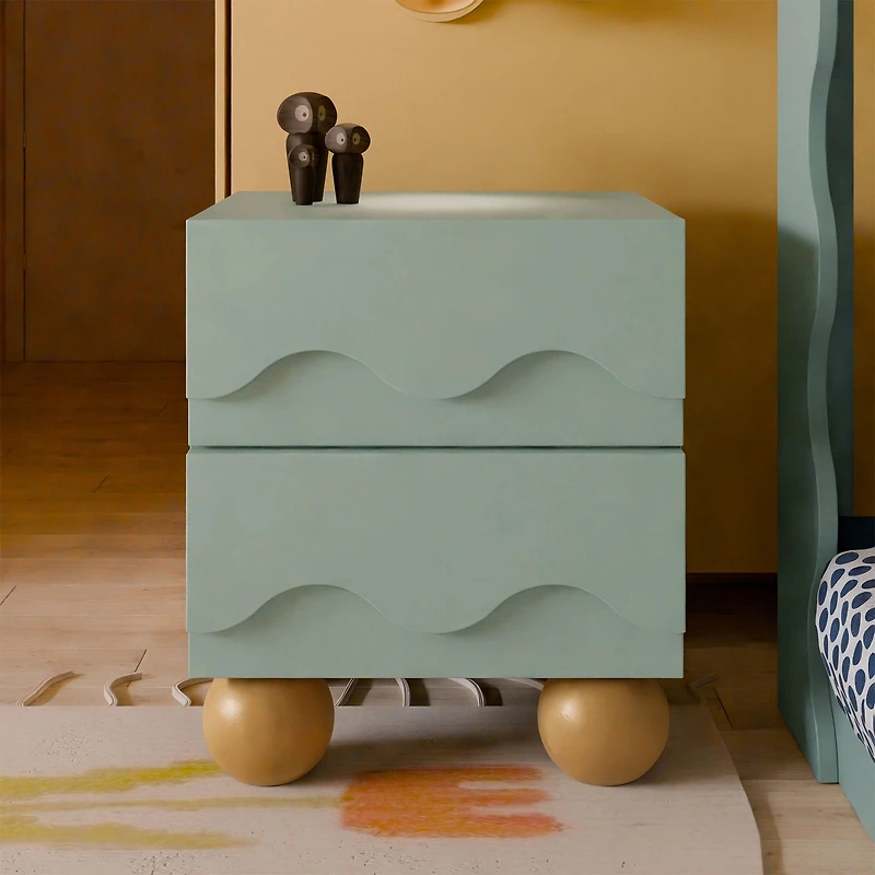 Lido Wave Nightstand - Sage