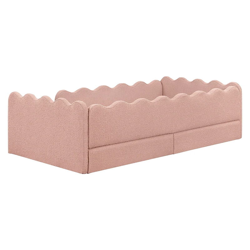 Rizo Montessori-Inspired Twin Bed - Performance Rose Boucle