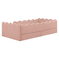 Rizo Montessori-Inspired Twin Bed - Performance Rose Boucle