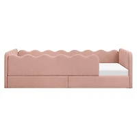 Rizo Montessori-Inspired Twin Bed - Performance Rose Boucle