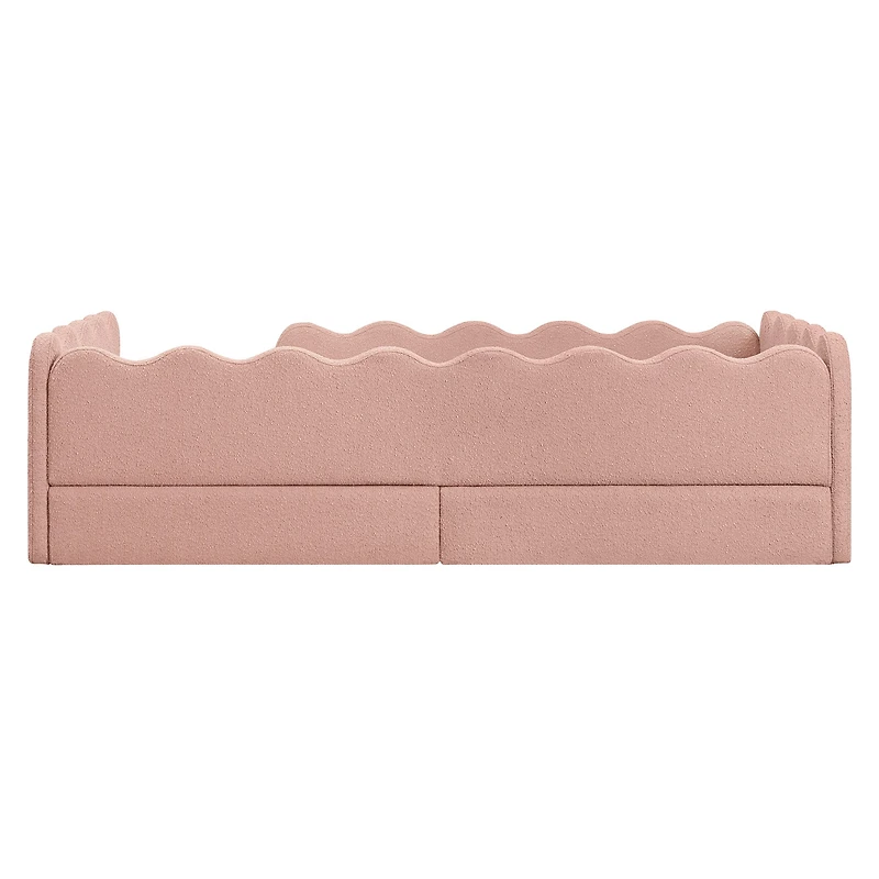 Rizo Montessori-Inspired Twin Bed - Performance Rose Boucle