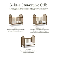 Alouette 3-in-1 Convertible Spindle Crib - Natural Walnut