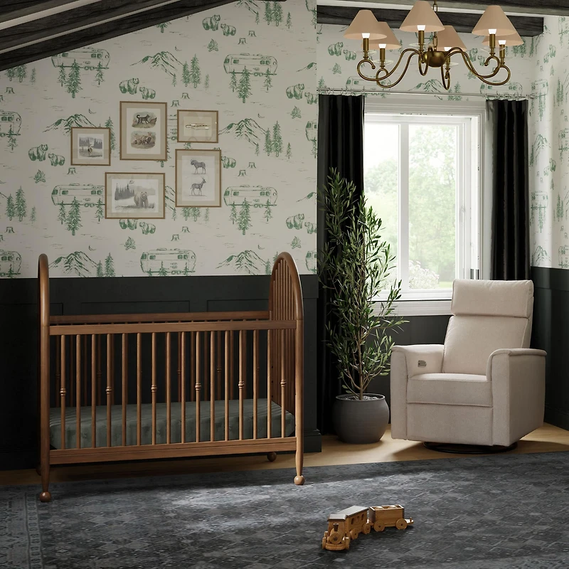 Alouette 3-in-1 Convertible Spindle Crib - Natural Walnut