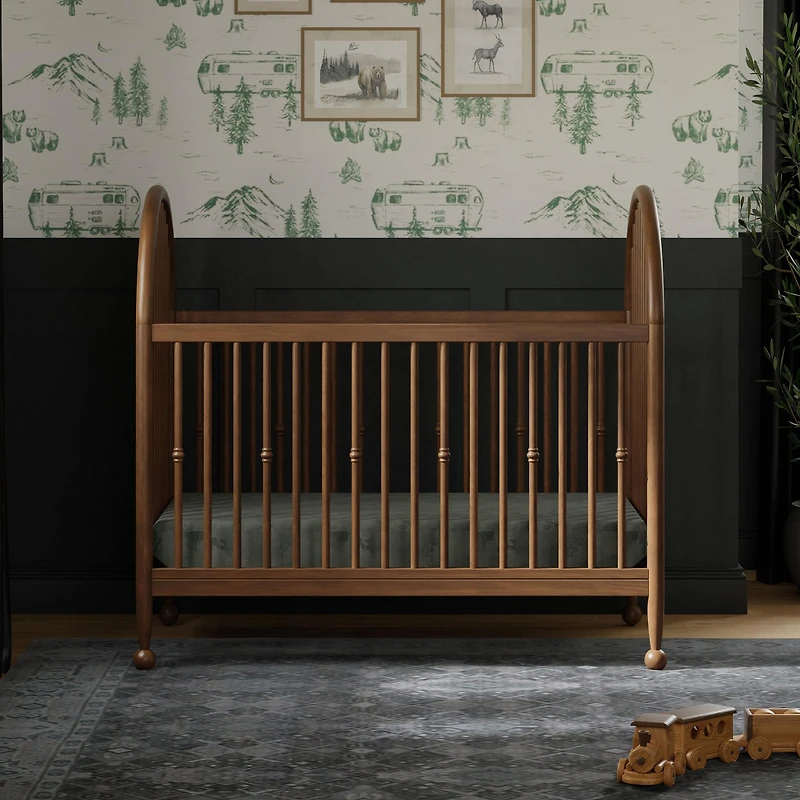 Alouette 3-in-1 Convertible Spindle Crib - Natural Walnut