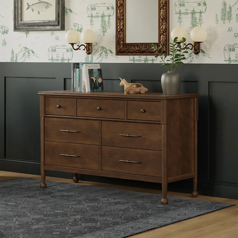 Commode 7 Tiroirs Alouette - Noyer Naturel
