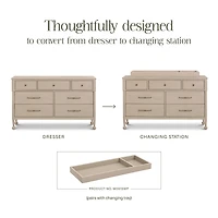 Alouette 7-Drawer Assembled Dresser - Washed Pine