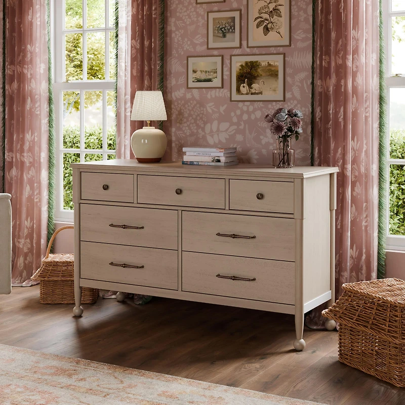 Alouette 7-Drawer Assembled Dresser - Washed Pine