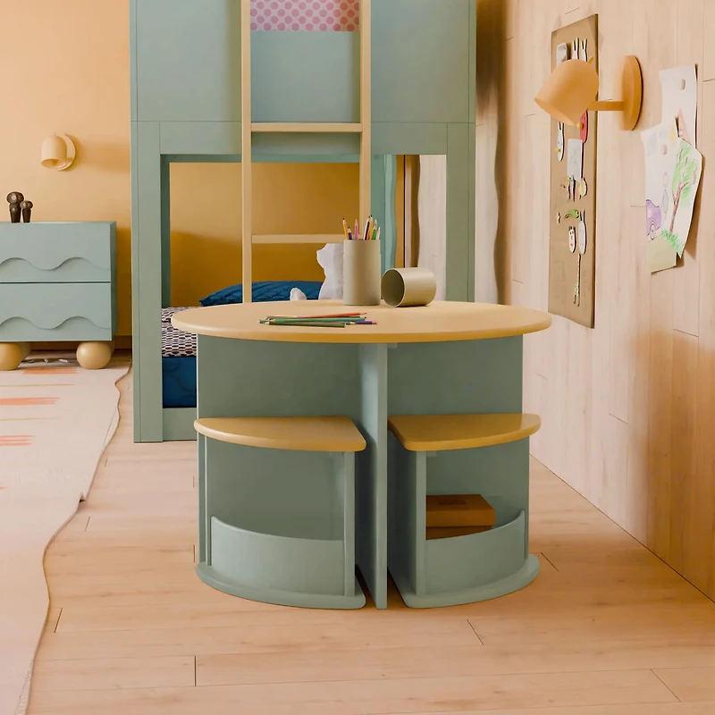 Nessa Nesting Play Table - Light Sage and Honey