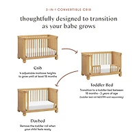 Crosby 3-in-1 Convertible Crib - Honey