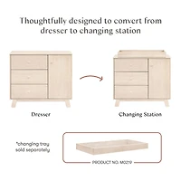 Hudson Modern 3-Drawer Dresser - Washed Natural