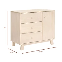 Hudson Modern 3-Drawer Dresser - Washed Natural