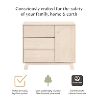 Hudson Modern 3-Drawer Dresser - Washed Natural