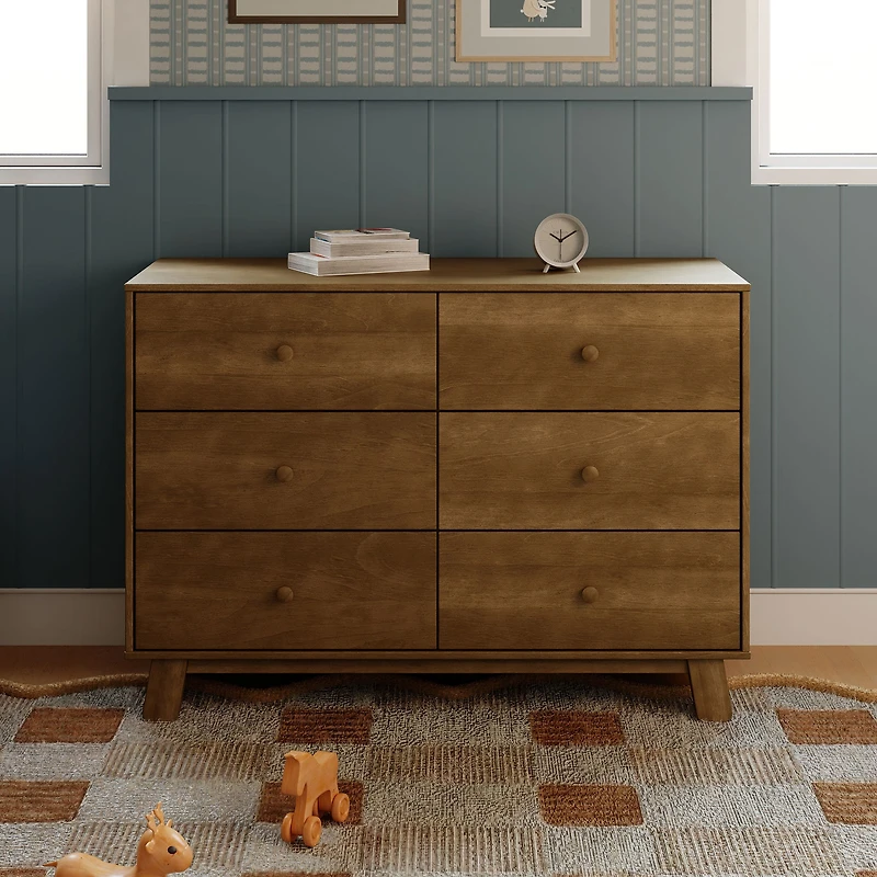 Commode 6 Tiroirs Hudson - Noyer Naturel