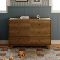 Commode 6 Tiroirs Hudson - Noyer Naturel