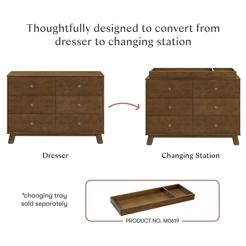 Hudson Modern 6-Drawer Assembled Double Dresser - Natural washed
