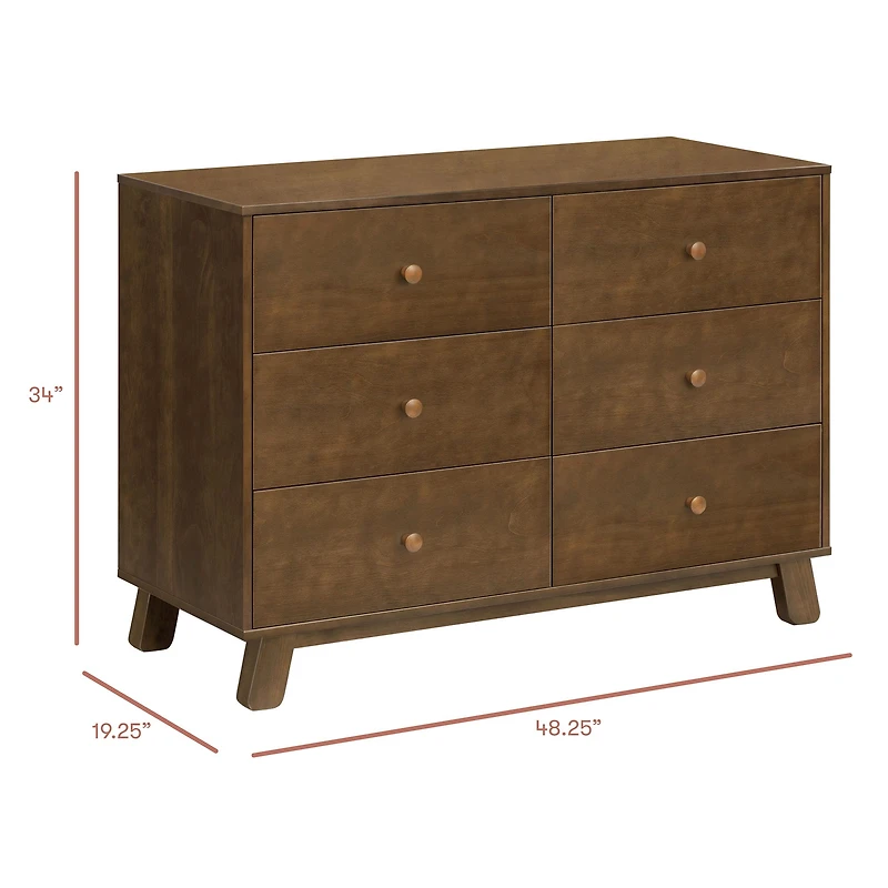Hudson Modern 6-Drawer Assembled Double Dresser - Natural washed