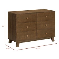 Hudson Modern 6-Drawer Assembled Double Dresser - Natural washed