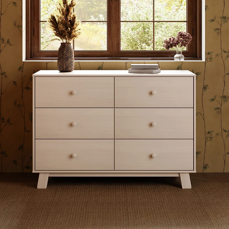 Hudson Modern 6-Drawer Assembled Double Dresser - Natural Washed