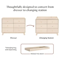 Hudson Modern 6-Drawer Assembled Double Dresser - Natural Washed