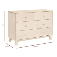 Hudson Modern 6-Drawer Assembled Double Dresser - Natural Washed