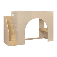 Moab Stair Loft Bed - Taupe/Ash