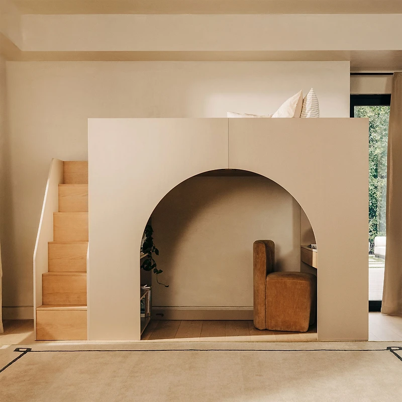 Moab Stair Loft Bed - Taupe/Ash
