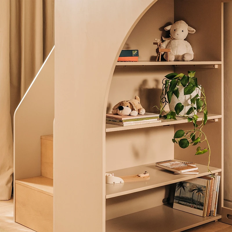 Moab Stair Loft Bed - Taupe/Ash