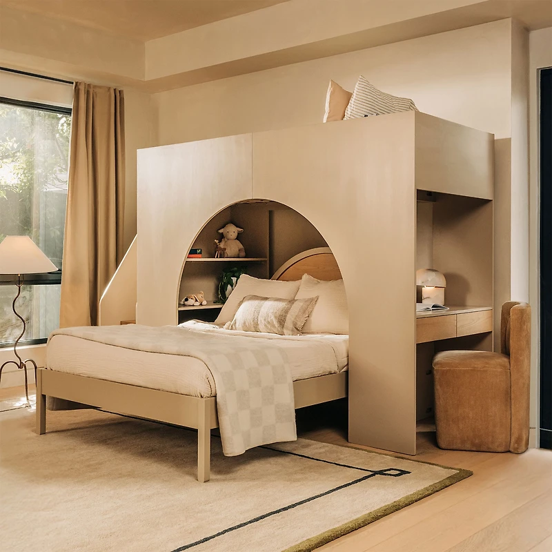 Moab Stair Loft Bed - Taupe/Ash