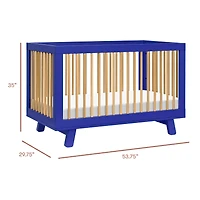 Hudson 3-in-1 Convertible Crib - Cobalt / Honey