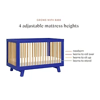 Hudson 3-in-1 Convertible Crib - Cobalt / Honey
