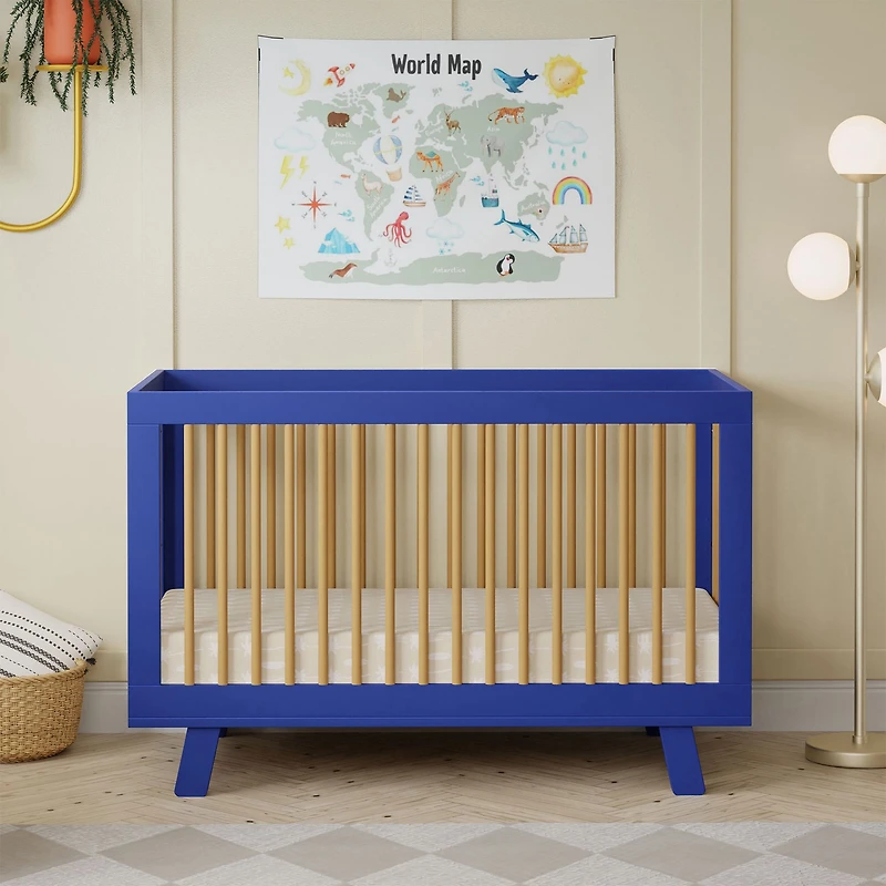 Hudson 3-in-1 Convertible Crib - Cobalt / Honey