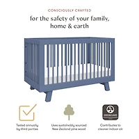 Hudson 3-in-1 Convertible Crib - Cove Blue
