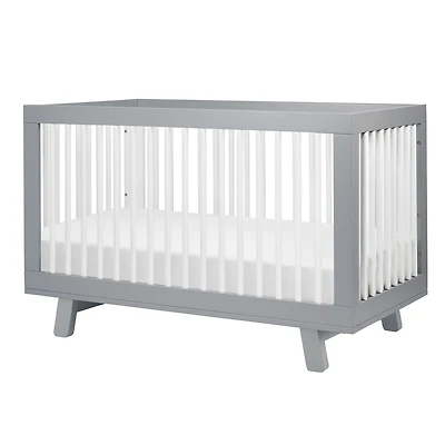 Hudson 3-in-1 Convertible Crib - Grey / White