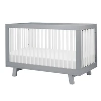 Hudson 3-in-1 Convertible Crib - Grey / White