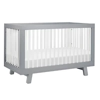 Hudson 3-in-1 Convertible Crib - Grey / White