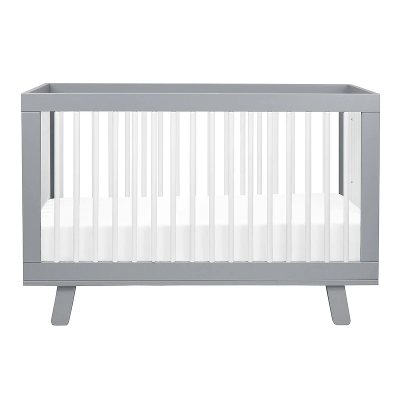 Hudson 3-in-1 Convertible Crib - Grey / White