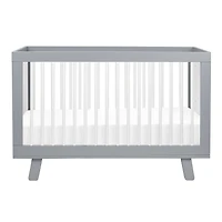 Hudson 3-in-1 Convertible Crib - Grey / White
