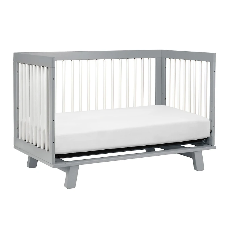 Hudson 3-in-1 Convertible Crib - Grey / White