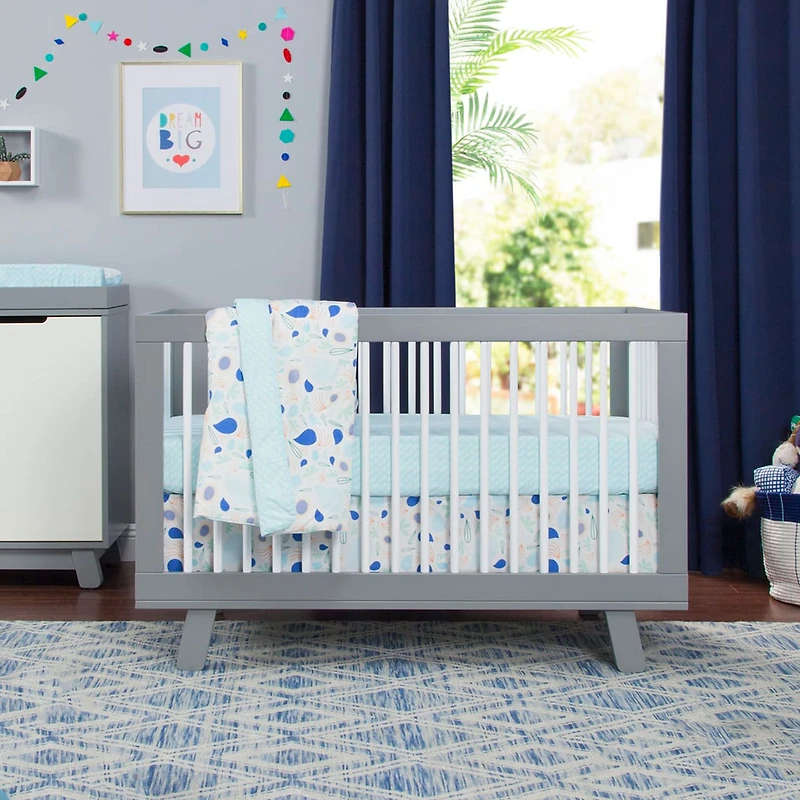 Couchette Convertible 3 en 1 Hudson - Gris / Blanc