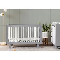 Hudson 3-in-1 Convertible Crib - Grey / White